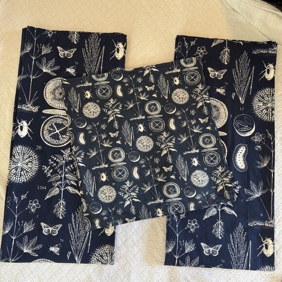 IKEA Blavinge Blue Nature Science Set Of 2 Curtain Panels 56x61/ 1 Sham 20x20 - Picture 12 of 12